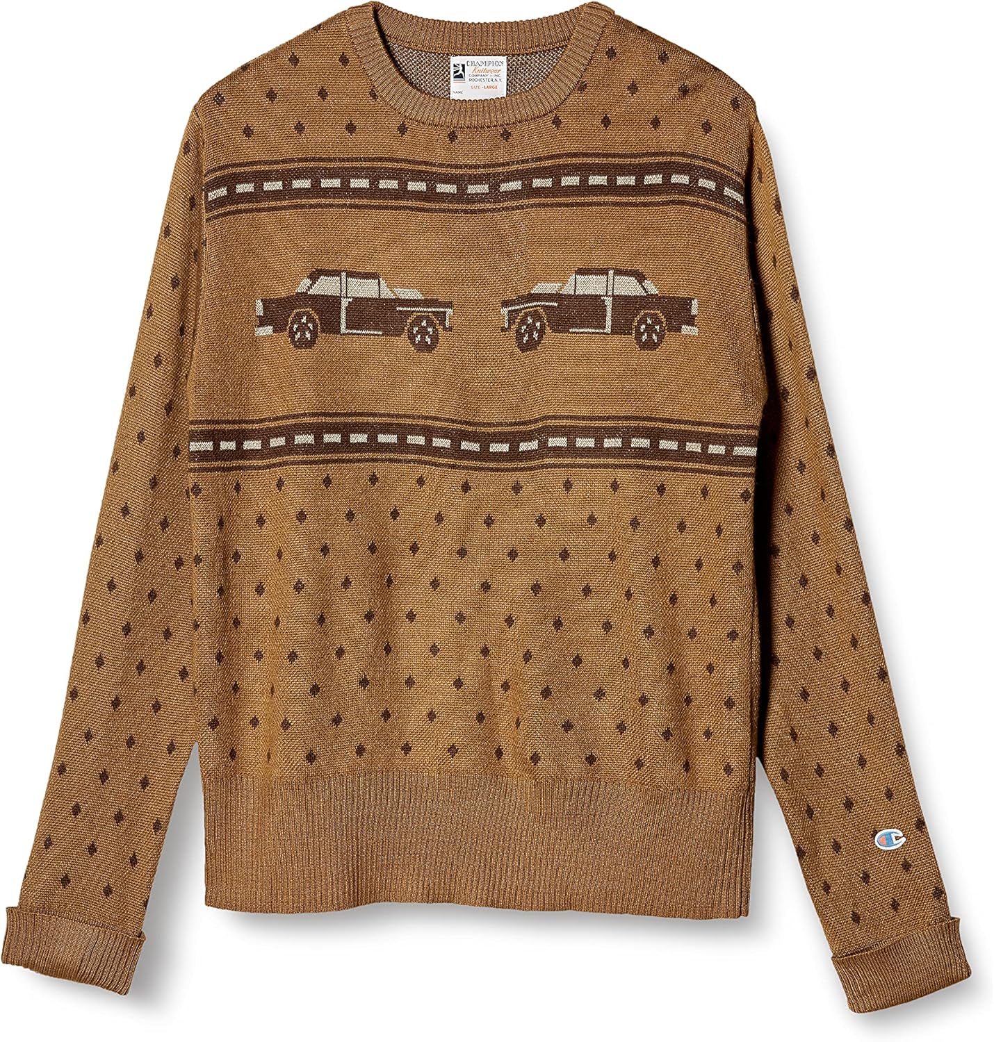 ランキング第1位チャンピオンsweater JACQUARD KNIT CREW スウェット